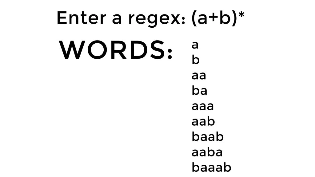 regular expressiona göre kelime üretme