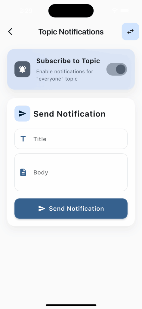 flutter topic notification